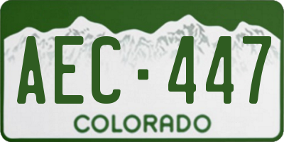CO license plate AEC447