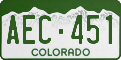 CO license plate AEC451