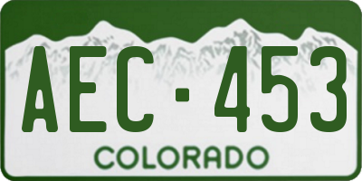 CO license plate AEC453