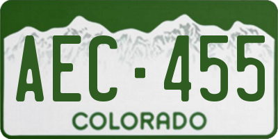 CO license plate AEC455