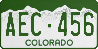 CO license plate AEC456