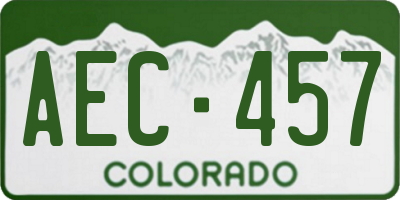CO license plate AEC457