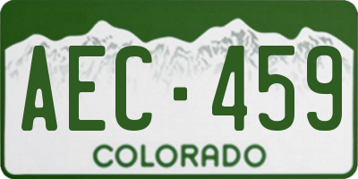 CO license plate AEC459