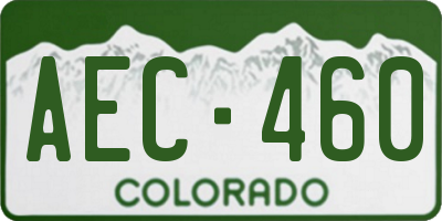 CO license plate AEC460