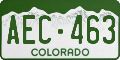 CO license plate AEC463