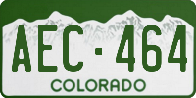 CO license plate AEC464