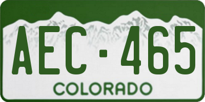 CO license plate AEC465