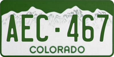 CO license plate AEC467