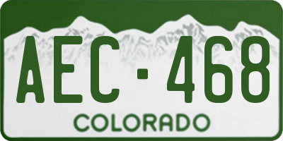 CO license plate AEC468
