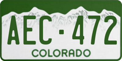 CO license plate AEC472