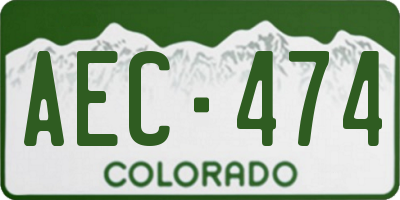 CO license plate AEC474