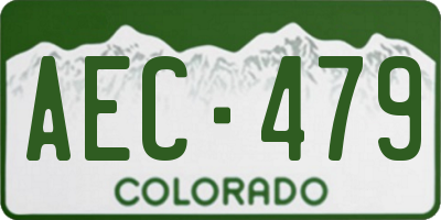 CO license plate AEC479