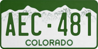 CO license plate AEC481