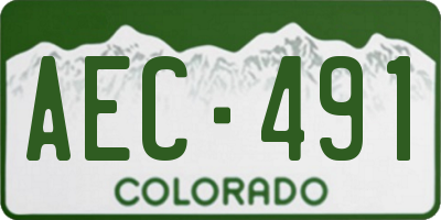 CO license plate AEC491