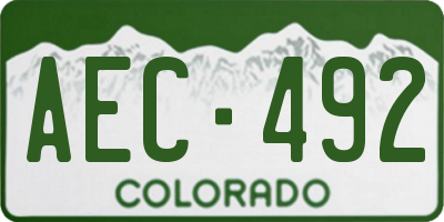 CO license plate AEC492