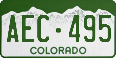 CO license plate AEC495