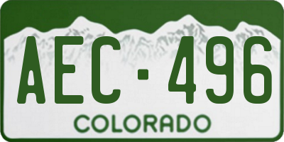 CO license plate AEC496