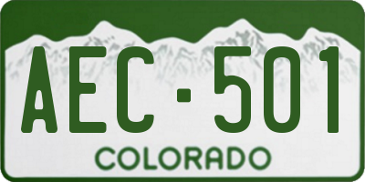 CO license plate AEC501