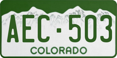 CO license plate AEC503