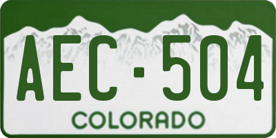 CO license plate AEC504