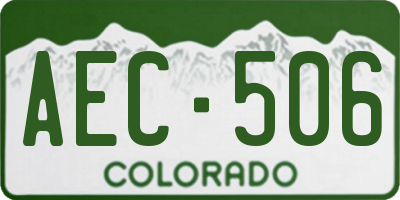 CO license plate AEC506