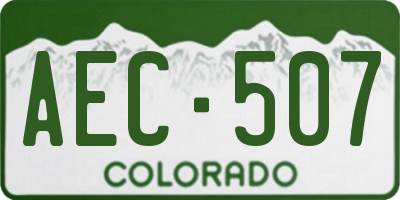 CO license plate AEC507