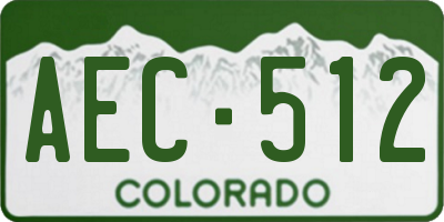 CO license plate AEC512