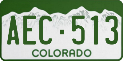 CO license plate AEC513