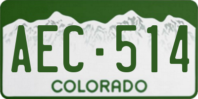 CO license plate AEC514