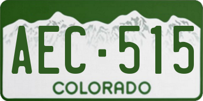 CO license plate AEC515