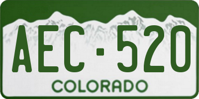 CO license plate AEC520
