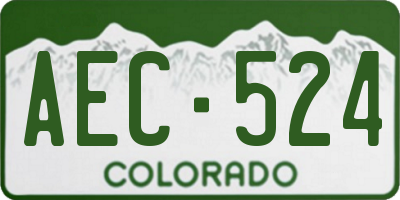 CO license plate AEC524