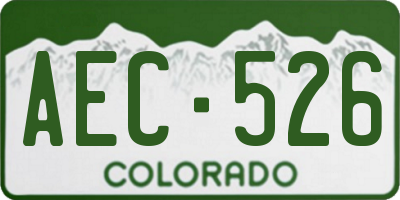CO license plate AEC526