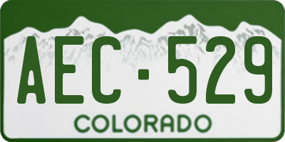 CO license plate AEC529