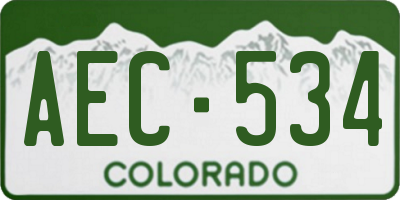 CO license plate AEC534