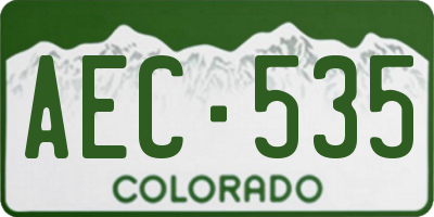 CO license plate AEC535