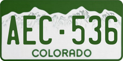 CO license plate AEC536