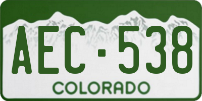 CO license plate AEC538