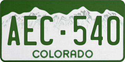CO license plate AEC540