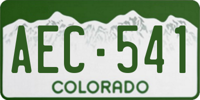 CO license plate AEC541