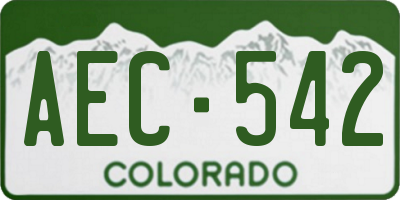 CO license plate AEC542