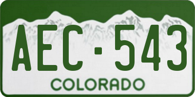 CO license plate AEC543