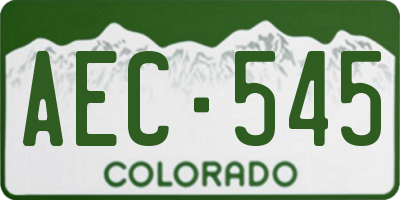 CO license plate AEC545