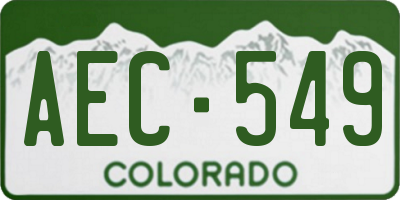 CO license plate AEC549