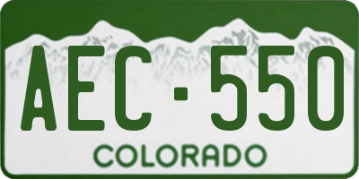 CO license plate AEC550