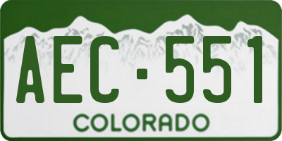 CO license plate AEC551