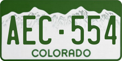 CO license plate AEC554