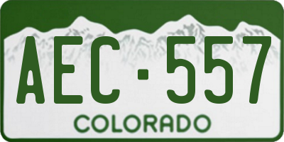 CO license plate AEC557