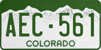 CO license plate AEC561