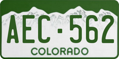 CO license plate AEC562